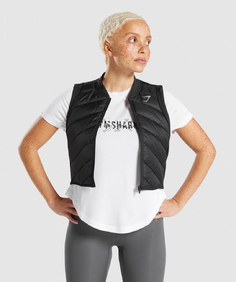 Correr Con Capucha Gymshark Speed Gilet Mujer Negras | CO 2586QMA